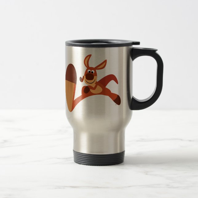"Coming!!" Cute Cartoon Kangaroo Commuter Mug (Right)