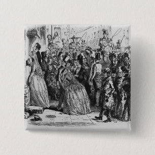 Coming home from church 15 cm square badge