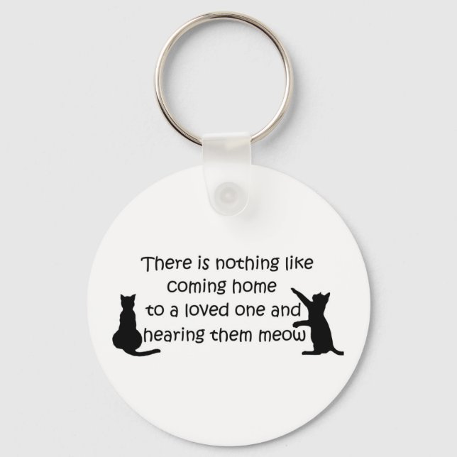 Coming Home to a Cat Key Ring (Front)