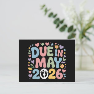 Coming May 2026 Due in New Baby Mum Pregnancy  Announcement Postcard
