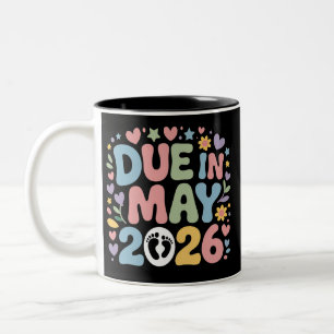 Coming May 2026 Due in New Baby Mum Pregnancy Two-Tone Coffee Mug