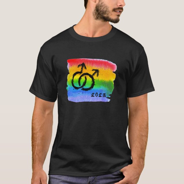Coming out 2023 for gay men Pride CSD homosexual L T-Shirt (Front)