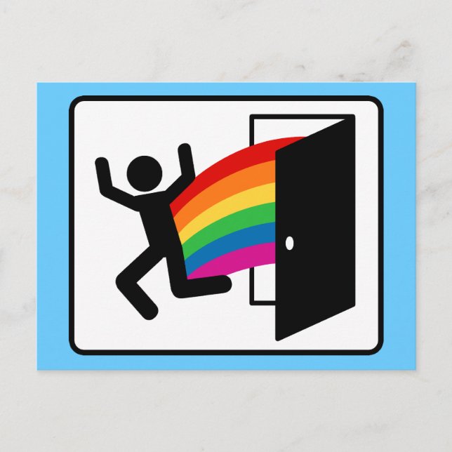 Coming Out Exit Sign Postcard (Front)