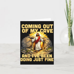 Coming Out of Cave the Jesus Resurrection Easter Card