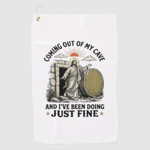 Coming Out of My Cave Christian Resurrection Shirt Golf Towel