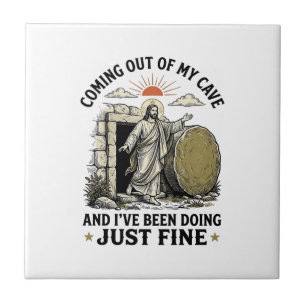 Coming Out of My Cave Christian Resurrection Shirt Tile