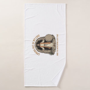 Coming Out of My Cave Funny Christian Vintage Shir Bath Towel