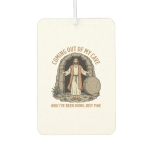 Coming Out of My Cave Funny Christian Vintage Shir Car Air Freshener