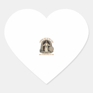Coming Out of My Cave Funny Christian Vintage Shir Heart Sticker
