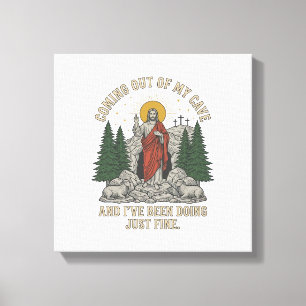 Coming Out of My Cave Resurrection Lyric Shirt Des Canvas Print