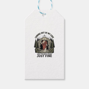 Coming Out of My Cave Vintage Religious Funny Shir Gift Tags