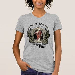 Coming Out of My Cave Vintage Religious Funny Shir T-Shirt