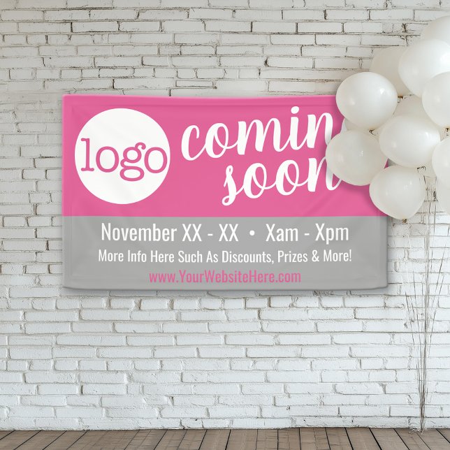 Coming Soon Advertisement - Add Logo and Details Banner (Custom Grand Opening Banner with Logo)