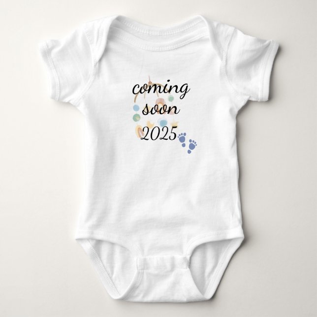 Coming soon baby announcement  bodysuit (Front)