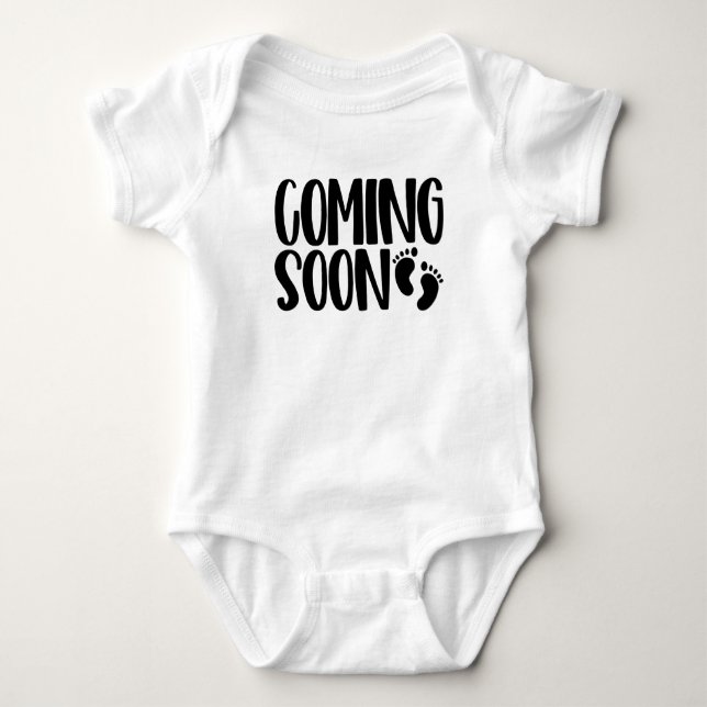 coming soon baby bodysuit (Front)