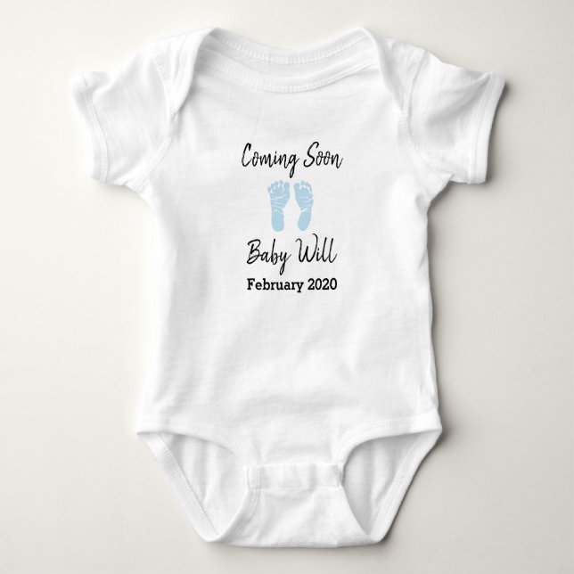 Coming Soon, Baby Due Date Announcement Bodysuit (Front)