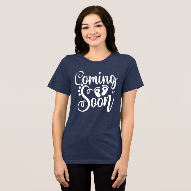 Coming Soon Baby Footprints Tshirt  (Front Full)