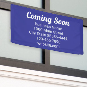 Coming Soon Blue and White Business Banner