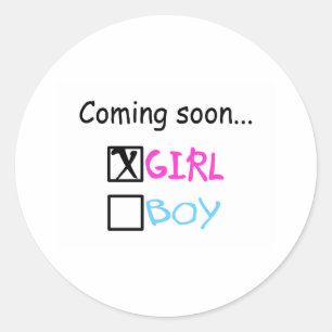 Coming Soon... (Girl) Classic Round Sticker