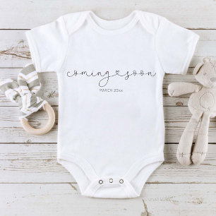 Coming Soon Modern Calligraphy Baby Bodysuit
