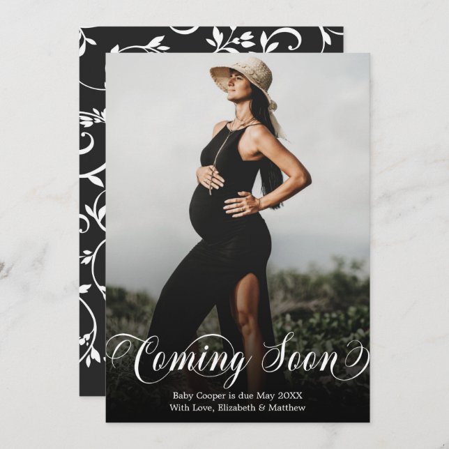 Coming Soon Photo Pregnancy Announcement Card (Front/Back)