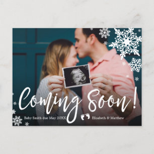 Coming Soon Photo Pregnancy Announcement Postcard