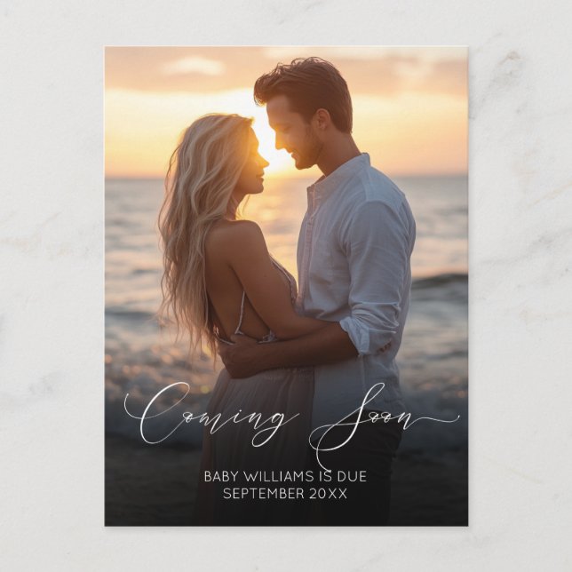 Coming Soon Photo Pregnancy Announcement  Postcard (Front)
