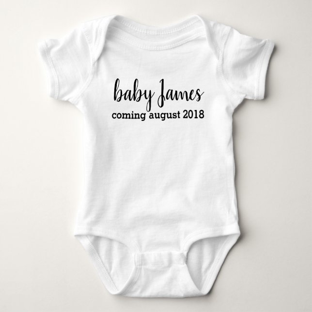 Coming soon, pregnancy announcement, baby notice bodysuit (Front)