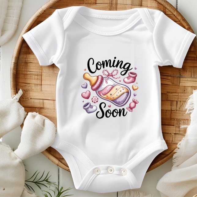 Coming Soon Pregnancy Announcement Baby Shower Gif Bodysuit (Creator Uploaded)