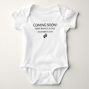 Coming Soon Script Custom Pregnancy Announcement  Baby Bodysuit
