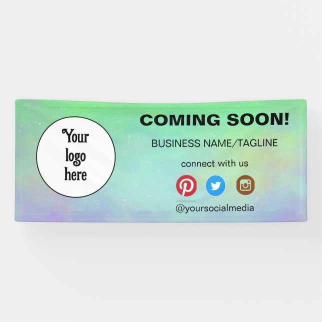 Coming Soon Social Media & Business Logo Minimal Banner (Horizontal)