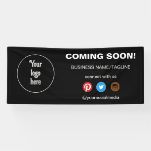 Coming Soon Social Media & Business Logo Minimal Banner