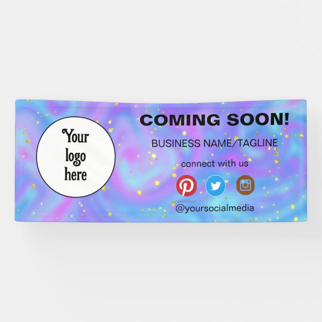 Coming Soon Social Media & Business Logo Minimal Banner (Horizontal)