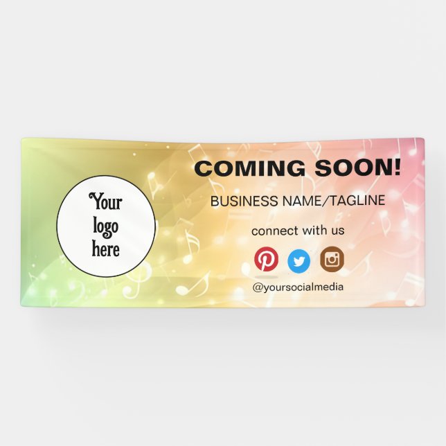 Coming Soon Social Media & Business Logo Minimal Banner (Horizontal)