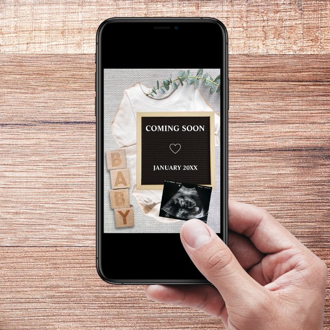 Coming Soon Sonogram Photo Pregnancy Announcement (coming soon photo pregnancy announcement digital pregnancy reveal sonogram ultrasound photo)