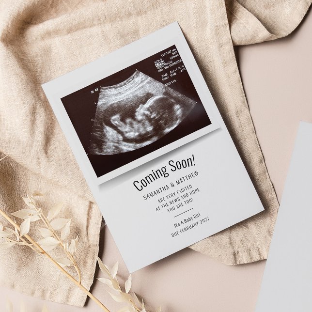 Coming Soon Ultrasound Photo Pregnancy Announcemen (Pregnancy Announcement Coming Soon Ultrascan Photo card)