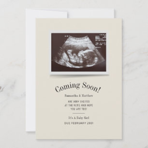 Coming Soon Ultrasound Photo Pregnancy Announcement
