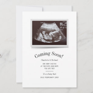 Coming Soon Ultrasound Photo Scan Baby Reveal Announcement