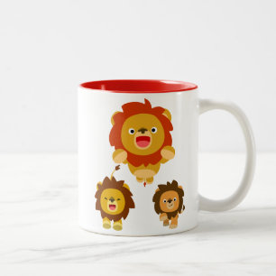 'Coming!!" Three Cute Cartoon Lions Mug