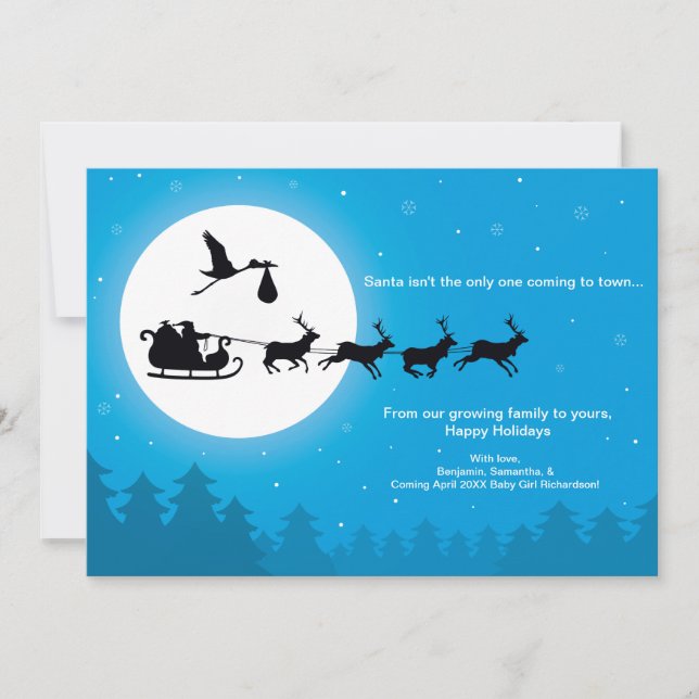 Coming to Town Christmas Pregnancy Announcement (Front)