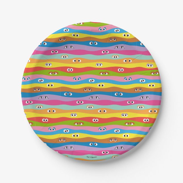 Coming Together Eyes Pattern Paper Plate (Front)
