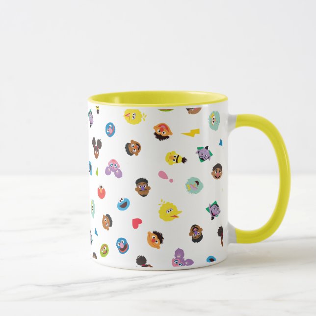 Coming Together Faces Pattern Mug (Right)