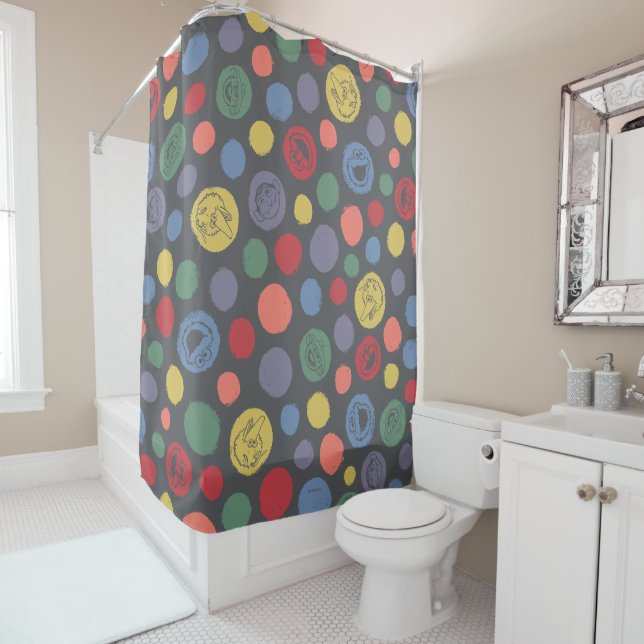 Coming Together Polka Dot Pattern Shower Curtain (In Situ)