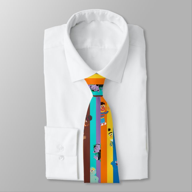 Coming Together Stripe Pattern Tie (Tied)