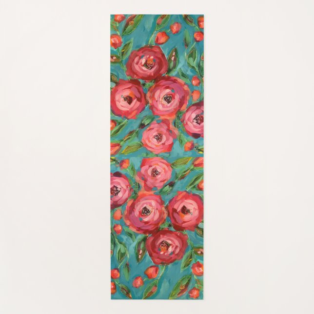 Coming up roses yoga mat (Front)