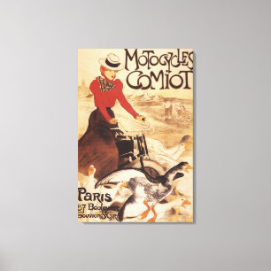 Comiot Motocycles Woman and Geese Promo Poster Canvas Print