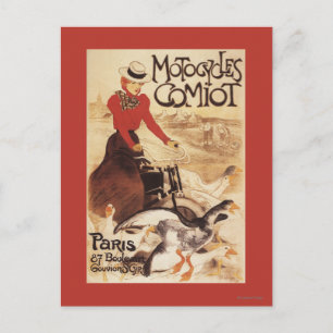 Comiot Motocycles Woman and Geese Promo Poster Postcard