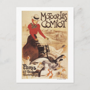 Comiot Motocycles Woman and Geese Promo Poster Postcard