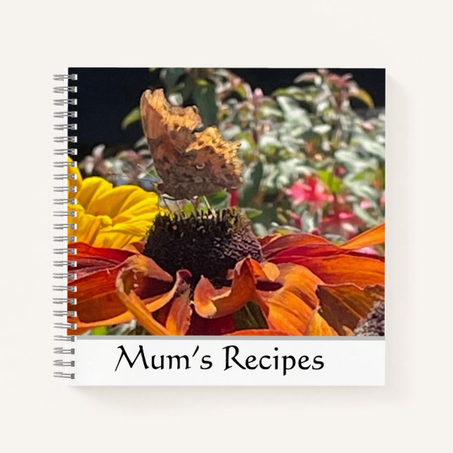  Comma Butterfly on a Rudbeckia Flower Editable  Notebook (Front)