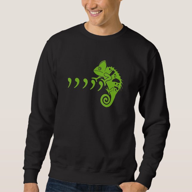 Comma Chameleon Funny 80's Music Lyrics Animals Sweatshirt (Front)